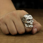 Bague Biker Terminator (en Argent)