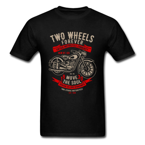 T-Shirt Moto<br> Two Wheels Forever Noir XXXL