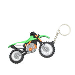 Porte Clé Moto Cross Verte en Caoutchouc