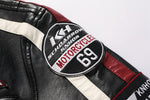 Veste Biker Racing Vintage Noir (Simili Cuir) - Antre du Motard