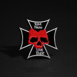 Patch Biker Croix & Crâne rouge