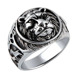 Bague Biker Visage de Lion (en Argent) 75