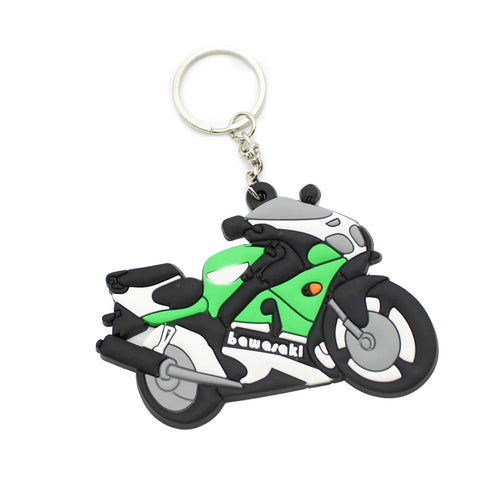 Porte Clé Moto Gros Cube<br> en Caoutchouc (Vert)