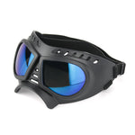 Lunette Masque Moto Aviateur pour Chien Noir - Teinte Bleue