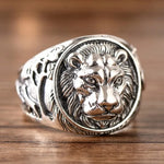 Bague Biker Visage de Lion (en Argent)