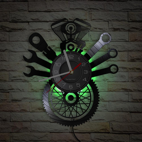 Horloge Murale Moto<br> Outils du Motard (LED) - Antre du Motard