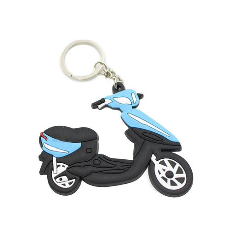 Porte Clé Scooter Bleu en Caoutchouc