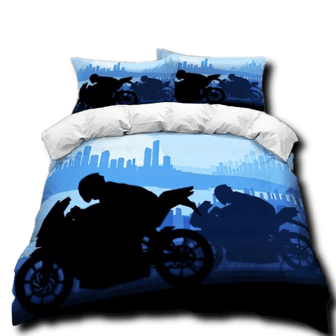 Housse de Couette Moto<br> Course entre Amis