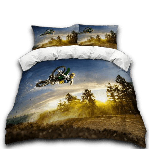 Housse de Couette Moto Cross<br> Acrobatie Lumineuse