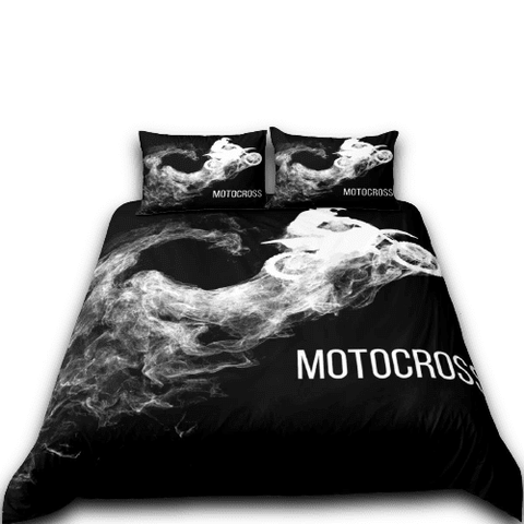 Housse de Couette Moto Cross<br> Fumée Blanche