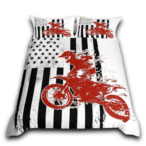 Housse de Couette Moto Cross<br> God Bless America - Antre du Motard