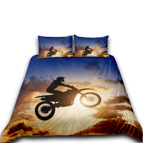 Housse de Couette Moto Cross<br> Journée Ensoleillée - Antre du Motard