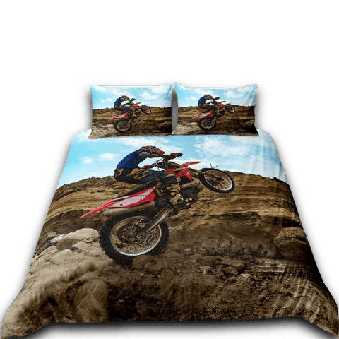 Housse de Couette Moto Cross<br> Wheeling sur Terrain de Terre - Antre du Motard