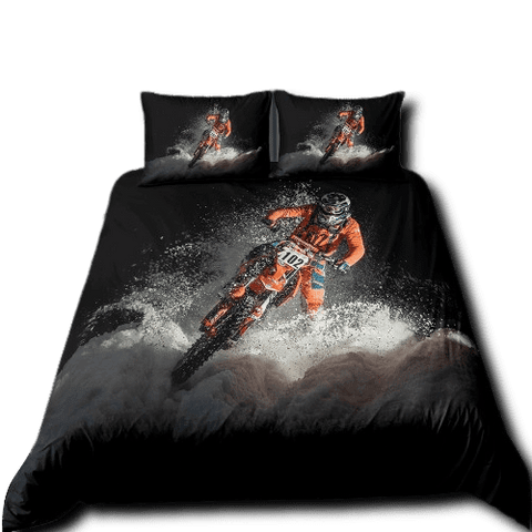 Housse de Couette Moto<br> Moto Cross Nocturne - Antre du Motard