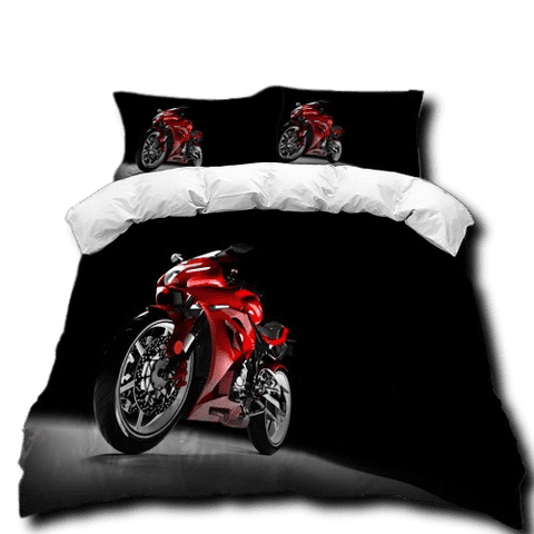 Housse de Couette Moto<br> Sportive Rouge