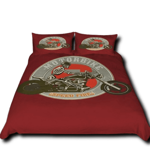 Housse de Couette Moto<br> Squelette Skull Biker