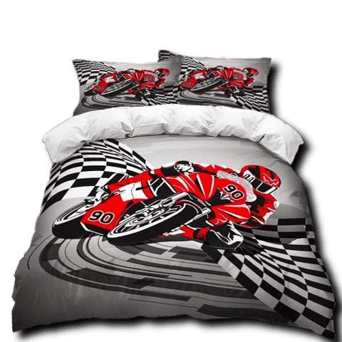 Housse de Couette Moto<br> en Pleine Course