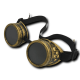 Lunette Biker Steampunk Doré avec Verre Teinté