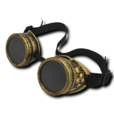 Lunette Biker Steampunk Doré avec Verre Teinté - Antre du Motard