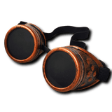 Lunette Biker Steampunk Rétro avec Verre Noir