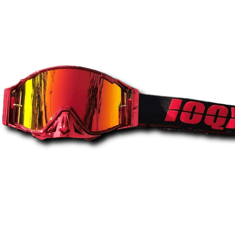 Lunette Moto Cross<br> Rouge avec Ecran Large