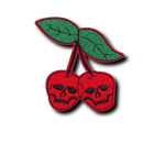 Patch Biker Cerises Tête de Mort