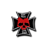 Patch Biker Croix & Crâne rouge