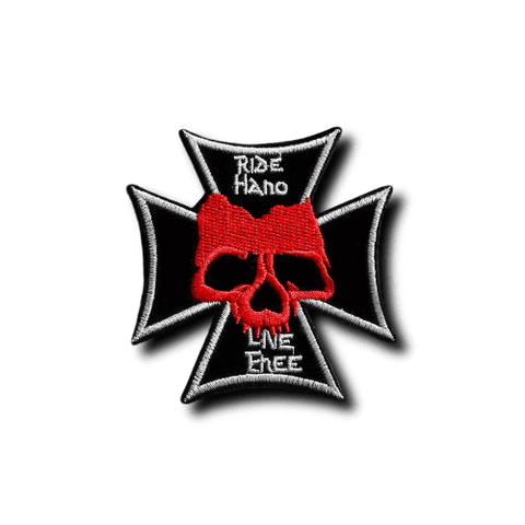 Patch Biker<br> Croix & Crâne rouge