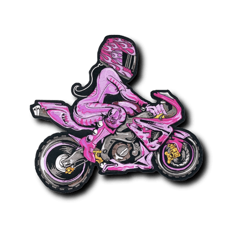 Patch Biker Moto Rose - Antre du Motard