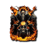 Patch Biker Moto d'un Démon Enflammé