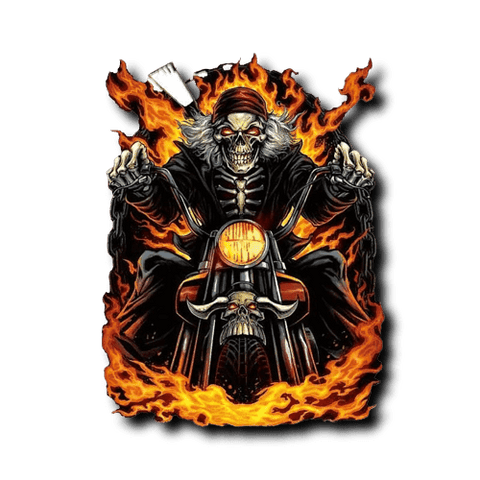 Patch Biker<br> Moto d'un Démon Enflammé - Antre du Motard