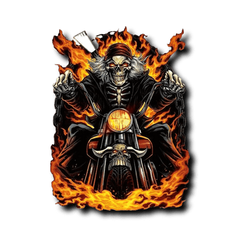 Patch Biker Moto d'un Démon Enflammé