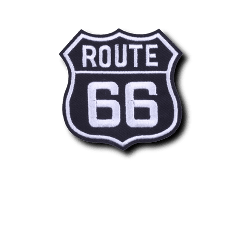 Patch Biker Route 66 Noir et Blanc - Antre du Motard