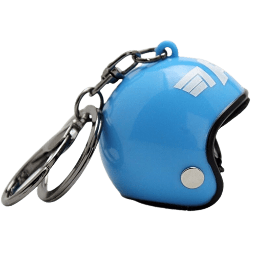 Porte clé casque moto Bleu