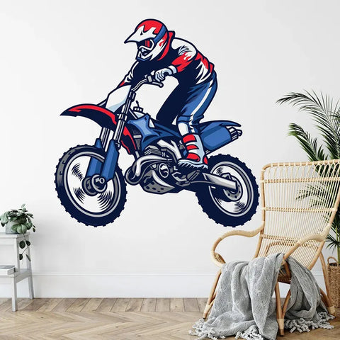 Sticker Mural Moto Cross<br> Pilote Freestyle