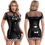 Déguisement Biker Femme Robe Racing Sexy Noir