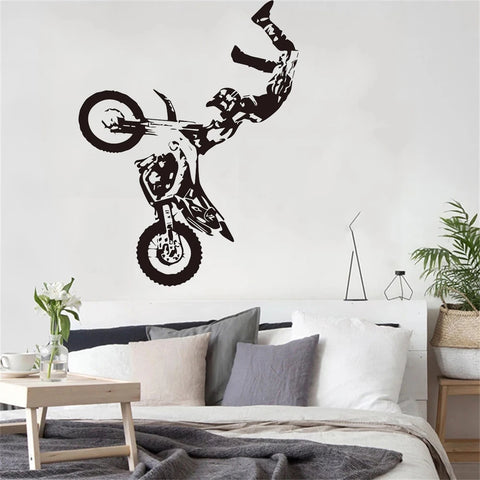 Sticker Mural Moto Cross<br> Saut Incroyable