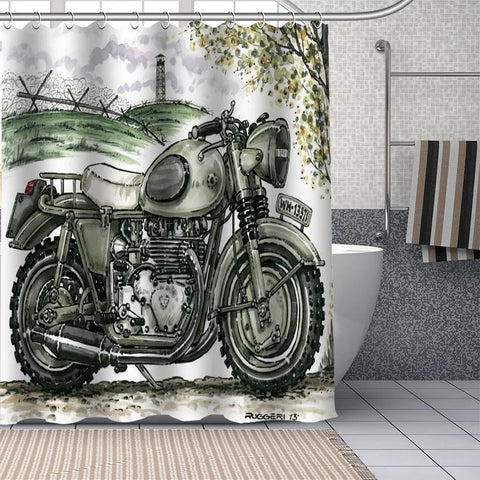 Rideau de Douche Moto<br> Vintage