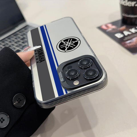 Coque iPhone Moto<br> Yamaha et Bande Bleue