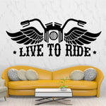 Sticker Mural Moto Live to Ride