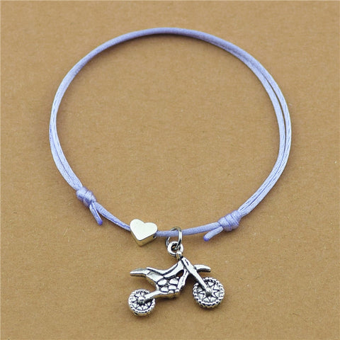 Bracelet Motard<br> Minimaliste en Corde Violet Default Title