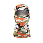 Cagoule Intégrale Moto Camouflage Vert Blanc Noir & Orange