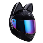 Casque Moto Oreille de Chat Visière Teintée