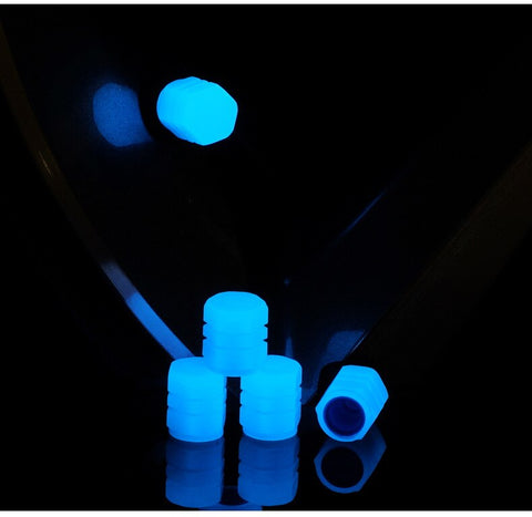 Bouchon de Valve Moto<br> Lumineux Bleu (Pack de 4) - Antre du Motard