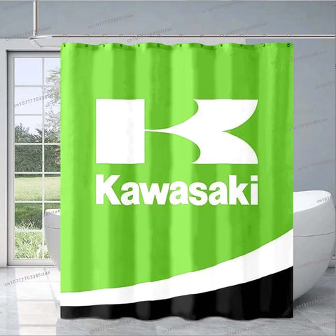 Rideau de Douche Moto<br> Kawasaki Vert