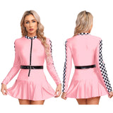 Déguisement Biker Femme Cheerleader Moto GP Rose