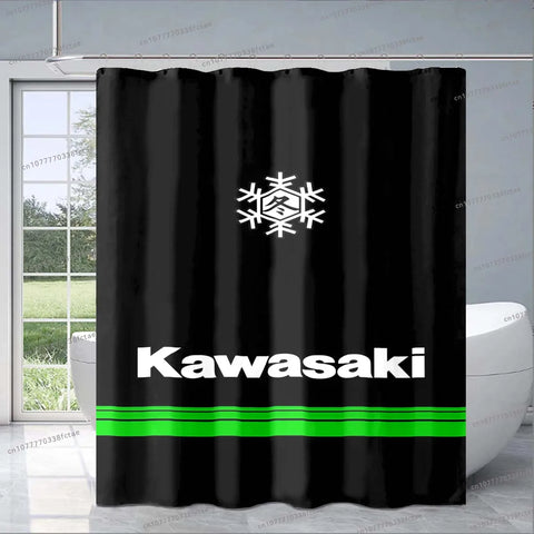 Rideau de Douche Moto<br> Kawasaki & Flocon