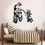 Sticker Mural Motocross Père et Fils