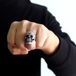 Bague Biker Tête de Mort (en Argent)