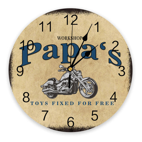 Horloge Murale Moto<br> Papa Vintage